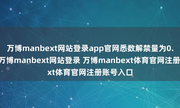 万博manbext网站登录app官网悉数解禁量为0.71亿股-万博manbext网站登录 万博manbext体育官网注册账号入口