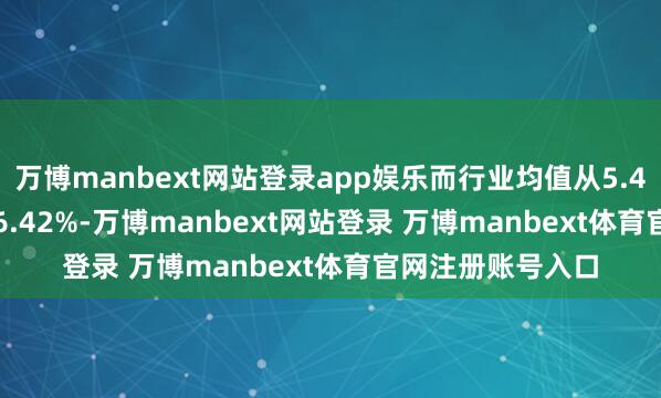 万博manbext网站登录app娱乐而行业均值从5.49% 升至6.42%-万博manbext网站登录 万博manbext体育官网注册账号入口